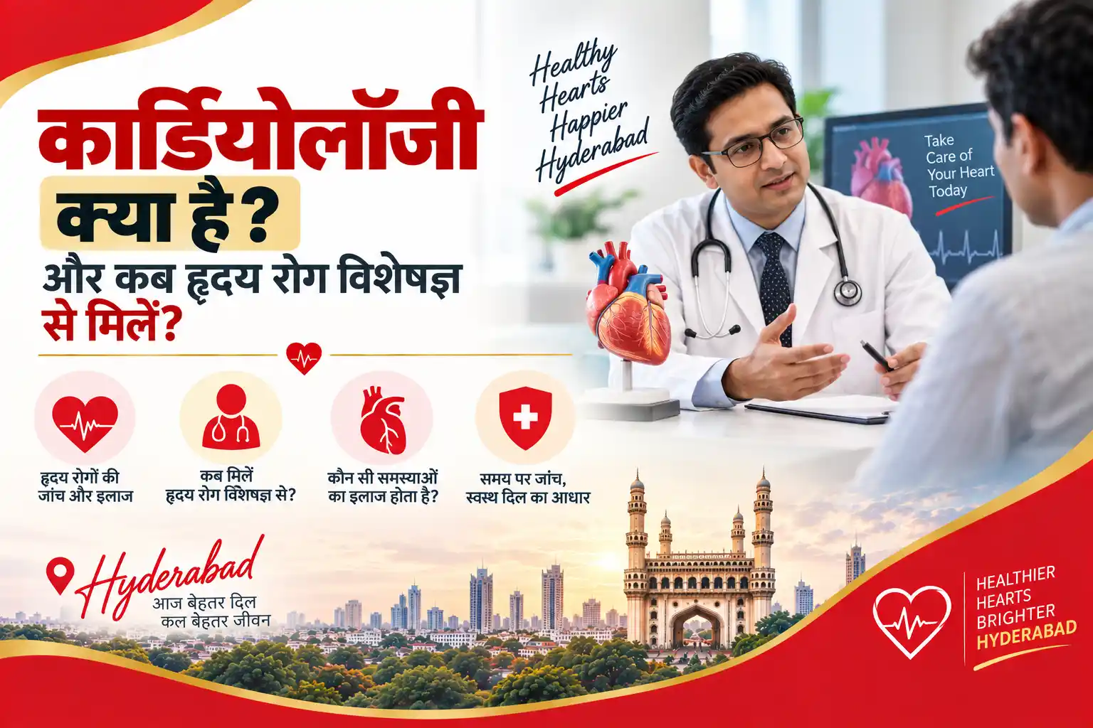 हृदय रोग विशेषज्ञ मरीज को कार्डियोलॉजी और दिल की जांच के बारे में समझाते हुए