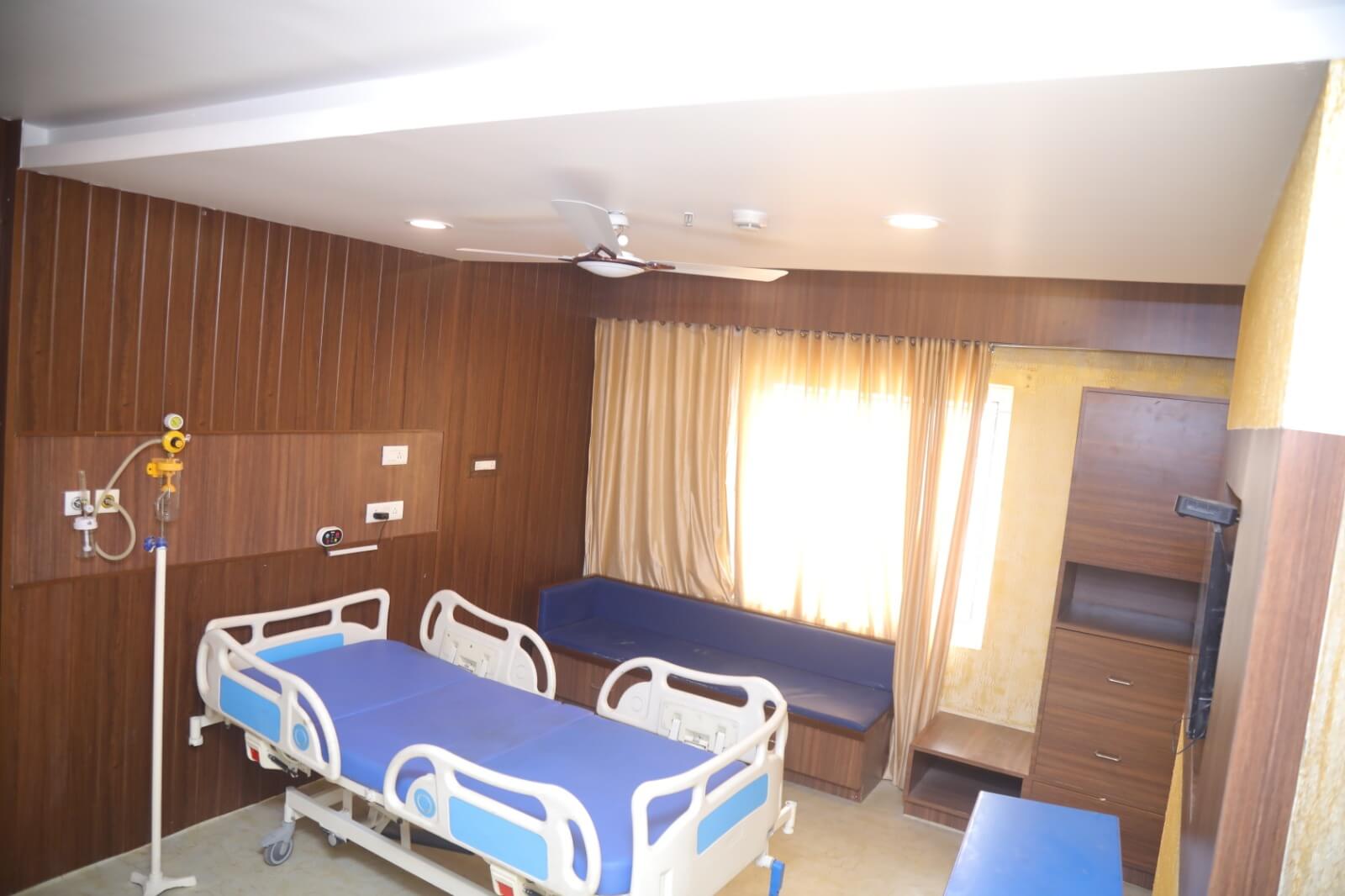 Patient room infrastructure at Germanten Hospitals Hyderabad