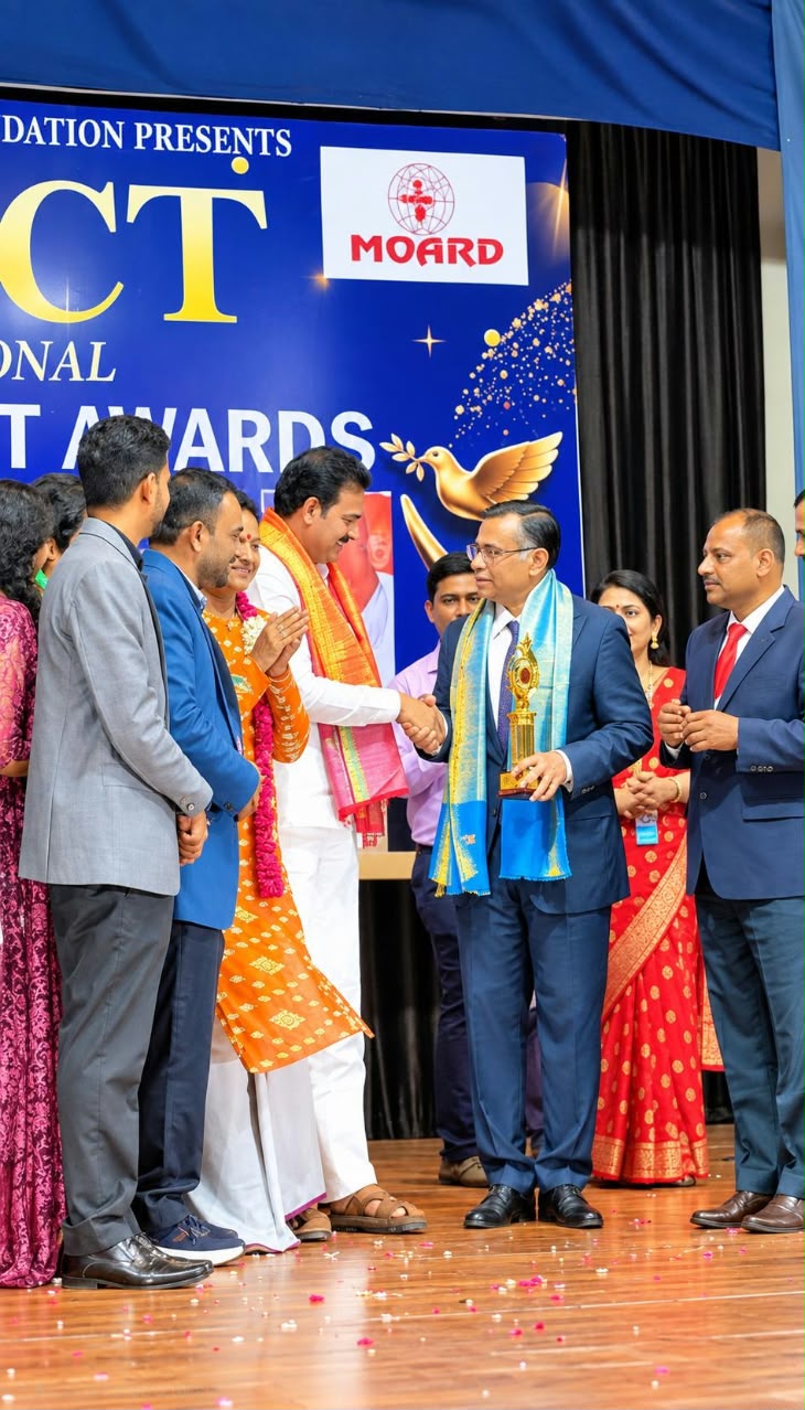 Dr. Mir Jawad Zar Khan holding award certificate at the ceremony